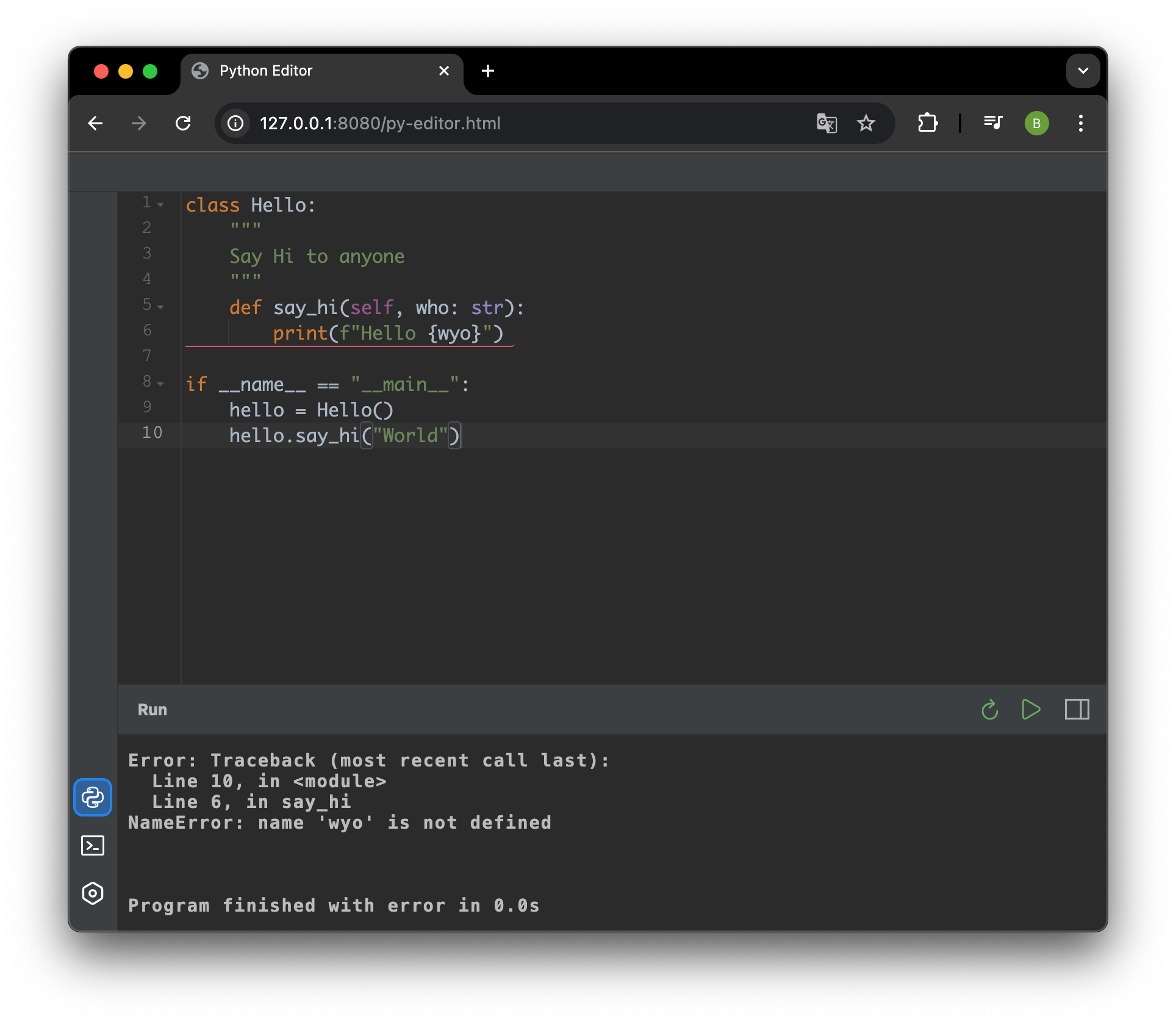 Error Highlighting